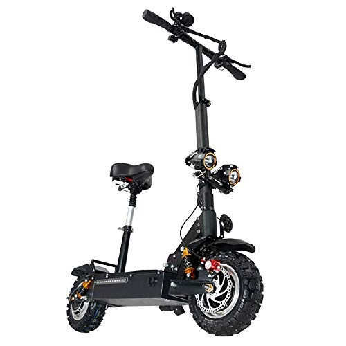 Electric Scooter : GUNAI Electric Scooter 3200W Motor，with 60V 30Ah Smart Lithium Battery, Dual Drive 11-Inch Off-road Domineering CST Tire Commuter Scooter with Seat