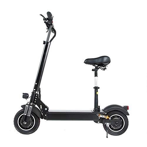 Electric Scooter : GUNAI Electric Scooters 10 Inch Folding Scooter with Seat 2000W Double Motor with LED Light and HD Display Lithium Battery 52V 23.6Ah