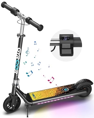 Electric Scooter : Gyroor H30 MAX Electric Scooter for Kids Ages 6-12, E Scooter with 150W Motor, 3 Adjustable Heights, Dual Safety System and 15km Max Range, App Control Music E-scooter Gifts for Boys, Girls and Teens