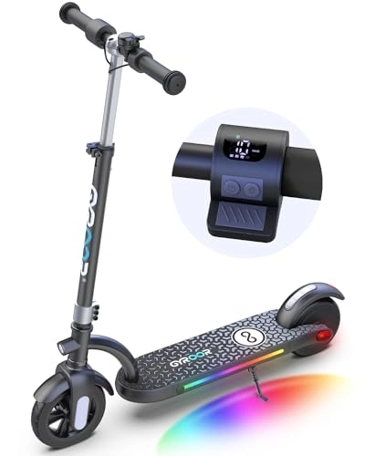 Electric Scooter : Gyroor H40 Electric Scooter for Kids Age 8-12 with 180W Motor, LED Display, LED Lights, 3 Adjustable Heights, Max Speed 15km / h, Max Loading 65kg, Best Gifts Kids E Scooter for Boys and Girls