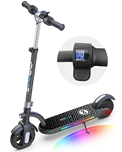 Electric Scooter : Gyroor H40 Kids Electric Scooter with 200W Motor, LED Display, LED Lights and Front Light, 3 Adjustable Heights, Max Speed 16km / h, Max Loading 80kg Gifts E Scooter for Kid Ages 8-15