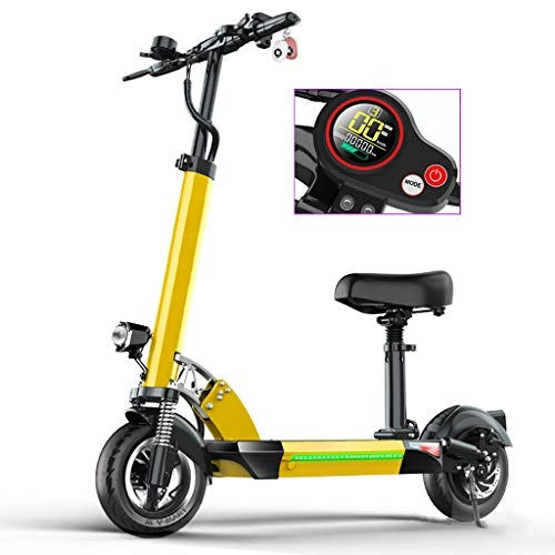 Electric Scooter : H-CAR QW Electric Scooter 500W High Power, 10''E-Scooter, Foldable with LCD-display, 40KM Long Range, 48V / 10AH Rechargeable Battery, Height-Adjustable, Max Speed 55km / h, with seat, for Adult OH