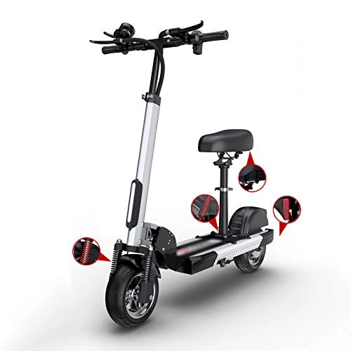 Electric Scooter : H-CAR QW Electric Scooter Folding with Seat, Adjustable Scooter Maximum speed 55km / h, 500W Motor, Anti-Skid Tire and LCD Screen, Waterproof, For Adults and Teenagers, Supports 150kg Weight OH