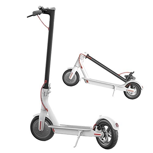 Electric Scooter : H-CAR QW Electric Scooter For Adults, Powerful 250W Motor 8.5 Inch Air Filled Tires, Foldable With Max Range For 25km, Top Speed 20km / h E-Scooter Suitable For Adults And Teenagers, white XX