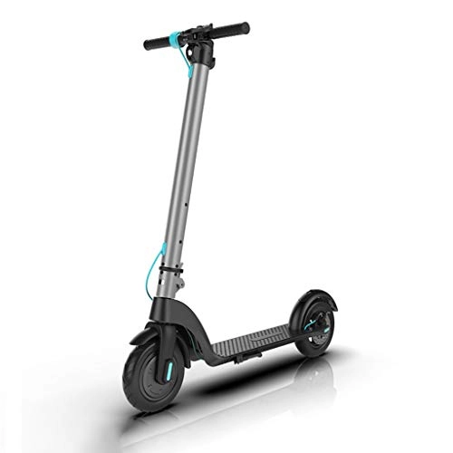 Electric Scooter : H-CAR QW Electric Scooters Adult, Lightweight Foldable with Large 8.5in Wheels, Powerful 350W Motor, 36V Rechargeable, Supports 100kg Weight, Commuter Street Push Scooter, Silver XX