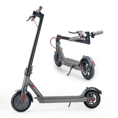 Electric Scooter : H7 Electric Scooter, 8.5 Inch Wheels with CE Certificate for Adults, 350 W, Foldable Scooter in Aluminium Alloy, 6 Ah 36 V, Double Brake System and Cruiser Control, Lights, Display
