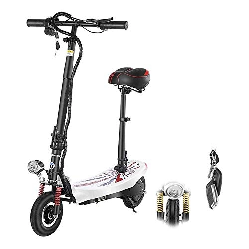 Electric Scooter : Hammer All-Terrian Electric Scooter with Seat, Range Battery Foldable and Portable Design, Adult Electric Scooter Commuter Scooter，Super Light Kick Scooter with Light and Display
