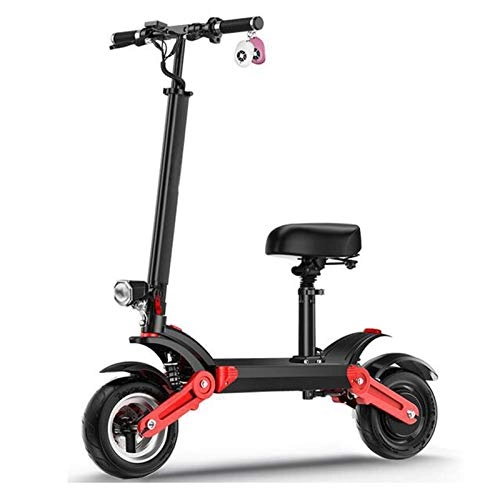 Electric Scooter : Helmets Electric Scooter For Adult 500W Motor And 48V 18.2Ah Battery 35km / h Double Suspension 100km Endurance Front And Rear Disc Brakes 12inch Foldable Commuting Scooter With Seat