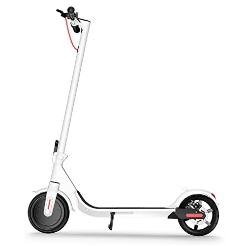 Electric Scooter : Hengqiyuan Folding Electric Scooter for Adults, Three Riding Modes, LED Digital Dial, 264 Lbs Load, 36V7.8AH, Lasts 18 Miles of Ride, IP54 Waterproof Rating, White