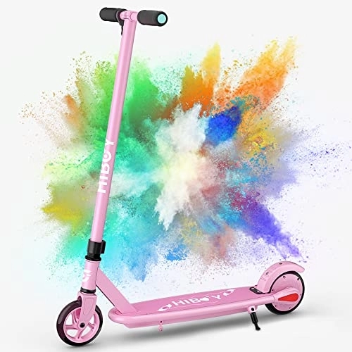 Electric Scooter : Hiboy Electric Scooter for Kids, 120W Motor and PU Flash Front Wheel Kick Scooter, Up to 5 Miles and 8 mph, UL Certified Kids Electric Scooter