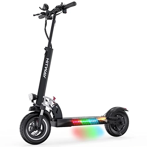 Electric Scooter : HITWAY Electric Scooter Adult, Folding Electric Offroad Scooter with LCD display