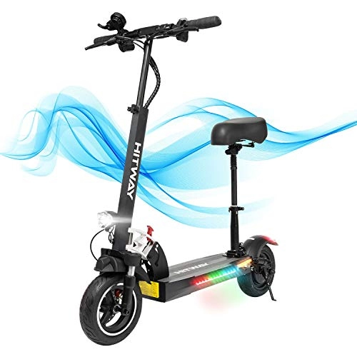 Electric Scooter : HITWAY Electric Scooter, E Scooters With Seat Fast, 800W, Max Speed 45km / h, 40km, Foldable Electric Scooter with LCD display 10Ah Li-Ion battery, Foldable E-Scooter for Teenager and Adults (black01)