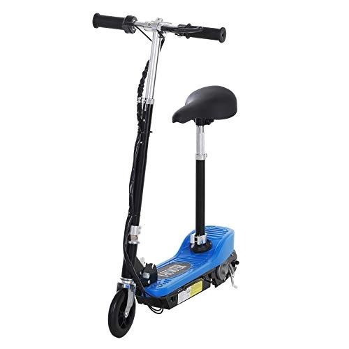 Electric Scooter : HOMCOM 120W Kids Powered Scooters Ride on Toy Outdoor Sporting Motor Bike with 2 x 12V Rechargeable Battery Blue