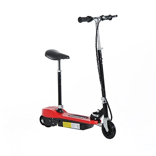 Electric Scooter : HOMCOM Electric E Scooter Ride on Battery Kids Children Toys Scooters 120W Motor 2 x 12V (Red)