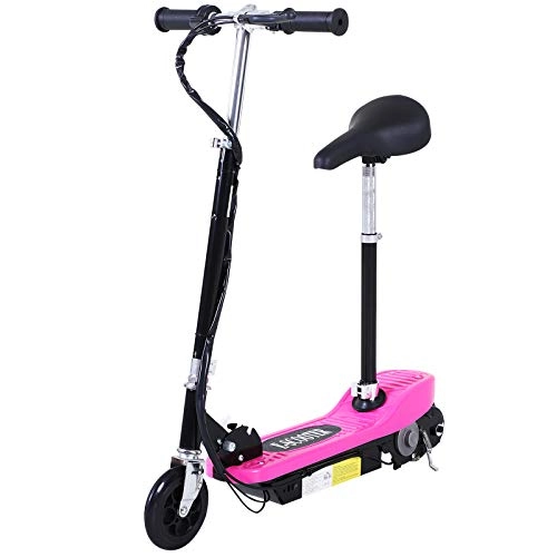 Electric Scooter : HOMCOM Electric E Scooter Ride on Battery Kids Children Toys Scooters 120W Motor 24V - Pink