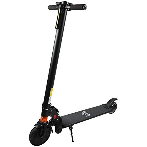 Electric Scooter : HOMCOM Electric Scooter, Folding Electric Scooter, Adult Scooter with Safelight, 250W Motor, 3 Adjustable Speed Modes, Max Speed 12 km / h, LCD Display, Black