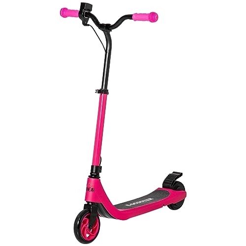Electric Scooter : HOMCOM IE Located 120W Electric Scooter, E-Scooter with Battery Display, Adjustable Height, Rear Brake, for Ages 6+, Pink