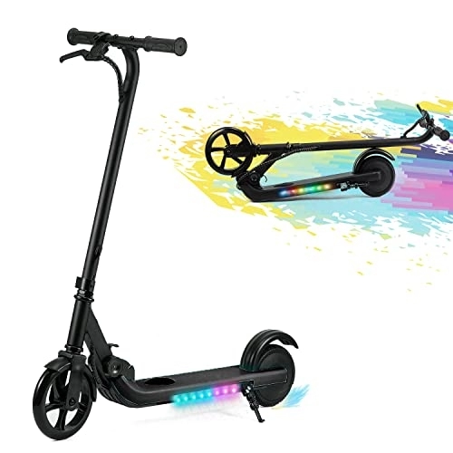Electric Scooter : HST Electric Scooter for Children 4 to 12 Years, Motor 200W Scooter Kickscooter Folding up to 6 km / h, 7" Wheels