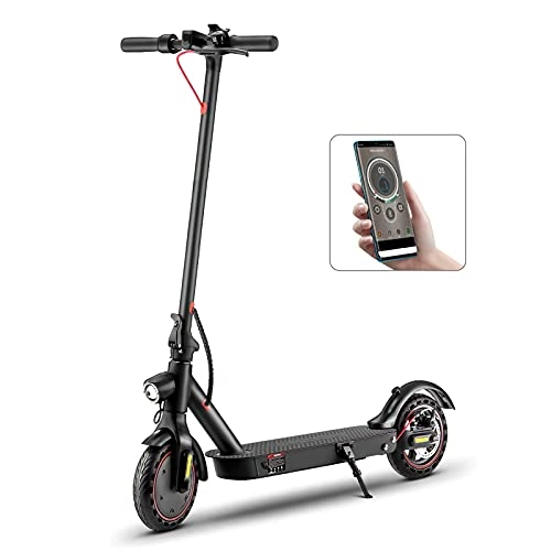 Electric Scooter : i9pro Electric Scooter for Adults Fast Speed 30km / h, 15.5 Miles Range / Charge, Dual Suspension, APP Bluetooth Control, 350W Motor, 8.5'' Tires Quick Fold Commuter E-Scooter Loadable 265 lb