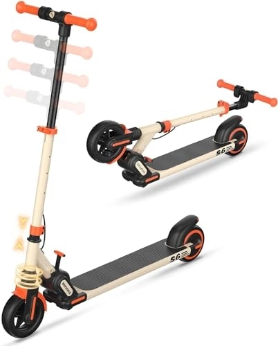 Electric Scooter : isinwheel Electric Scooter, 6.5” Electric Scooter for Kids Ages 6-12, 150W Motor, Max 15KM / H, 15KM Range, 4 Height Adjustable, Double Braking Front Shock Absorber E Scooter, Best Gifts for Kids Teenager