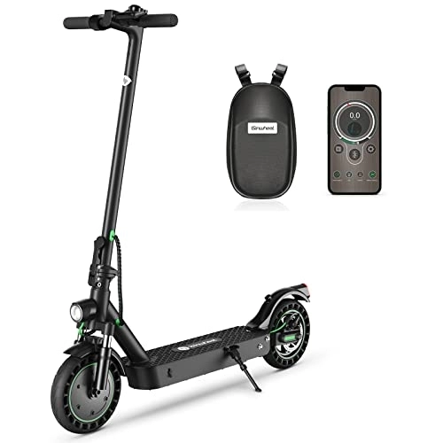 Electric Scooter : isinwheel Electric Scooter Adult, 500W Motor, Up to 35 / 40k.m Range, Top Speed 25k.m / h, 10.4Ah Battery, 10inch Solid Tires, E Scooter Adult with Dual Suspension, Dual Braking System&App