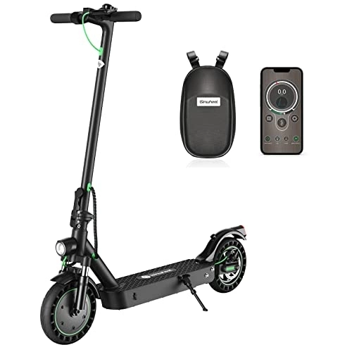 Electric Scooter : isinwheel Electric Scooter Adult, E Scooter 35 / 40km Long Range, 10inches Solid Tire, 10AH Battery, Max Speed 25km / h, 2 Speed Modes Adjustable, 350W / 500W Motor, APP Control, Double Braking System