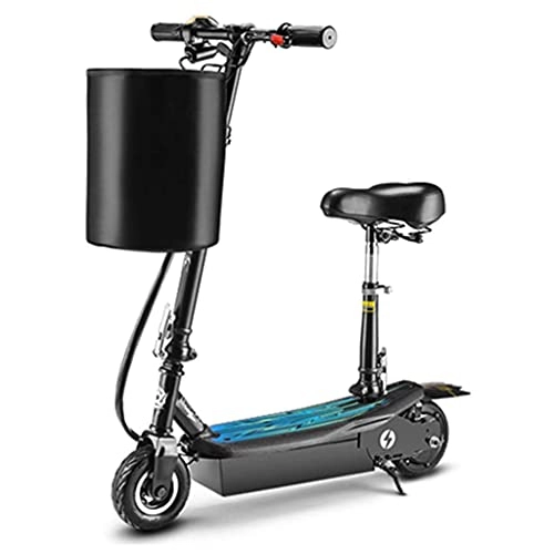 Electric Scooter : J&LILI Roller Electric Bicycles 350W Folding Electric Scooter for Adults 15.5 Miles Per Hour High Speed Electric Scooter, 6.5 '' Non-Slip Tire Front And Rear Power, Blue