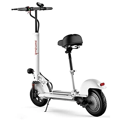 Electric Scooter : J&LILI Roller Electric Bicycles Electric Scooter Collapsible Electric Scooter for Adults 36V Mini Small Lithium Battery Portable Mopedbatterite Life 30-60 Km USB Accompanying Charge, White, 50~60Km