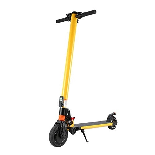 Electric Scooter : J&Z Foldable Electric Scooter for Adult Lightweight Electric Scooters, The Top Speed Is 20Km / H Maximum Load 100Kg LCD Display for Outdoor, 30~40KM, Yellow