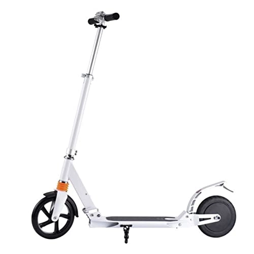 Electric Scooter : jiashibohong Folding Electric Scooter for Adult Unisex, 180W Motor 15KM / h Battery 8 Inch Tire Dual Shock Absorbers E-scooter for Commute, White