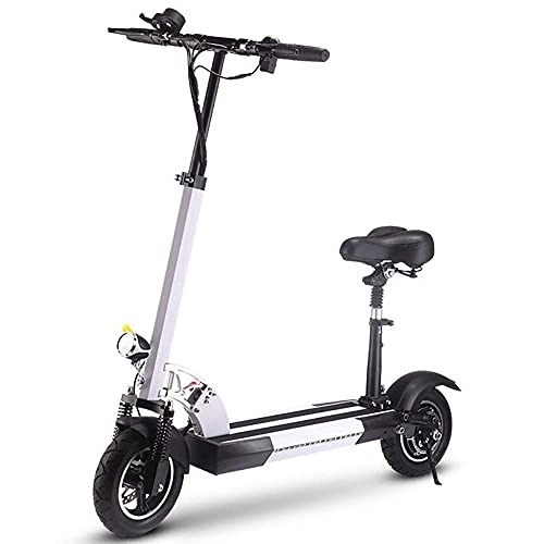 Electric Scooter : JLKDF 48V 26AH Electric Scooter, 10 Inch Tires Foldable E-Bike with LED Display, 500W Powerful Motor, Dual Braking System, for Adults Kids