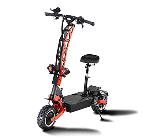Electric Scooter : JLKDF Electric Scooter Adult 5600W, A Portable Foldable High-standard Double Scooter, With 60V 30AH Lithium Battery, Maximum 150km Load Bearing 200KG, Maximum Speed 85km / h, 11-inch Off-road