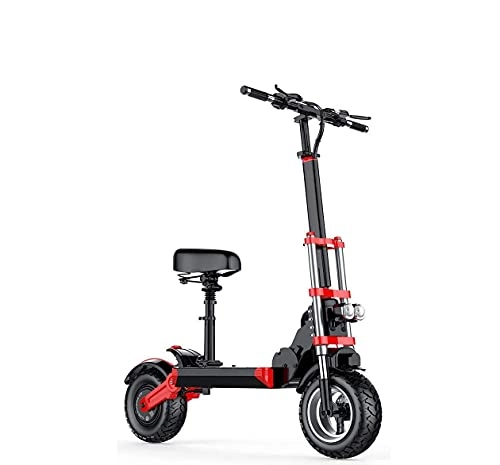 Electric Scooter : JLKDF Electric Scooter Adult Fast, Foldable Portable Comfortable Seat, LCD Display Shockproof Design, 12-inch Off-road Tires, Maximum Speed 55km / H Outdoor Riding Vehicles Electric Scooters