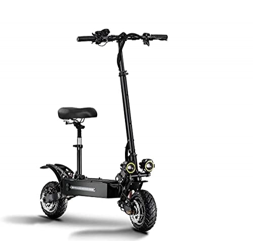 Electric Scooter : JLKDF ZGGYAElectric Scooter Adult, Oil Brake + EBAS Electronic Brake, Foldable Electric Scooter Adult Scooter, 11 Inch 60V Dual Drive High Speed Off-road High Power