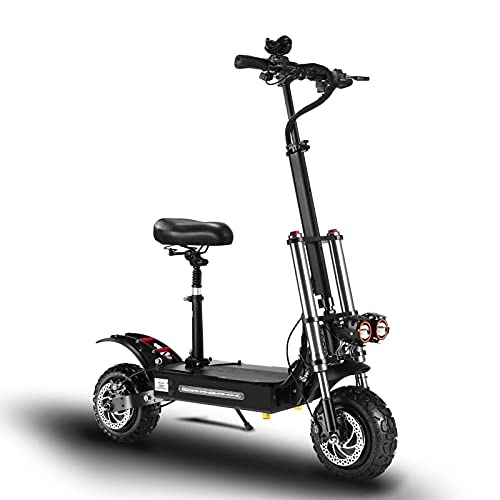 Electric Scooter : JTYX Electric Scooter 60V 28AH Battery 5400w Dual Motor Adult Folding Electric Scooter for Commute 10 Inch Off Road Tire Fat Tire Up to 52 Mph