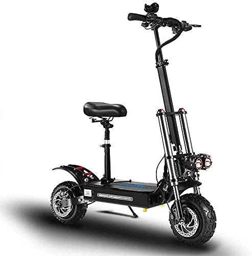 Electric Scooter : JTYX Folding Electric Scooter Adult 5400W Lightweight Electric Scooter 11 Inch Off-road Tire 60V 18.2Ah Max Speed 85km / h 40-50km Range Portable Commuting Kick Scooter