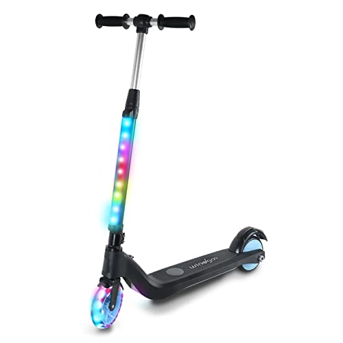 Electric Scooter : Kids Electric Scooter, Electric scooter for kids with Colorful LED Lights , Windgoo M1 Foldable Electric Scooter for Kids ages 6-10 (Black)