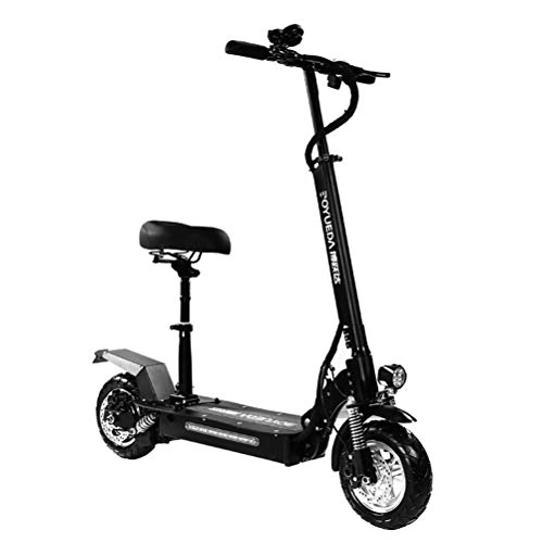Electric Scooter : KUANDARMX Safety Electric Scooter for Adult Foldable E Scooter 1200W Power with 10 Inch Wheel Max 100KM / H 85KM Running Distance 150KG Load Weight gift