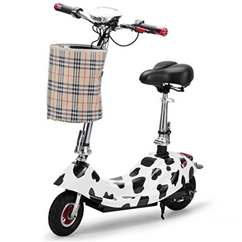 Electric Scooter : Leetianqi Electric Scooter Adults, Max Speed Up To 25 Km / h And Endurance Of 40 Km, Lightweight Foldable Dairy Cow Scooter