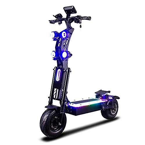 Electric Scooter : LFDZSW 13inch Fat Wheel E Scooter With 90-130kms Range 90km / h Speed Dual Motor Big Wheel E Bike Led Electric Scooter
