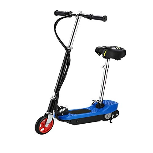Electric Scooter : LFLDZ Electric Scooter, Folding Electric Car Adult Travel Mini Battery Car Portable Electric with Seat 6 Inch Battery Life 15-20Km Foldable Electric Scooter Adult, Blue