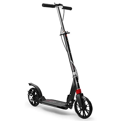 Electric Scooter : LIYANJJ Sports Scooters, Big Wheel Scooter Adjustable Height Handle w / Extra-Wide Deck PU Wheels Easy Turning Foldable & Commuting Electric Scooter