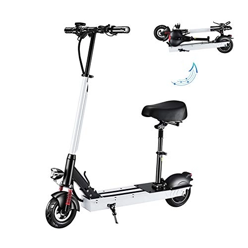 Electric Scooter : LJJLJJ Electric Scooter Adult, Foldable E-Scooter Portable &Lightweight Design, 350W Motor Up, Light With Lcd-Display, Electric Brake For Adult, White, 25to30km