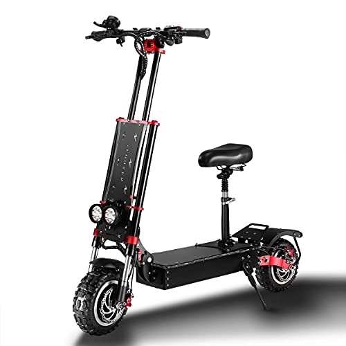 Electric Scooter : LLKK Electric motor scooters 5600W 60V 32AH 11 inch double lithium all terrain tires maximum speed 85km / h with a power seat slide