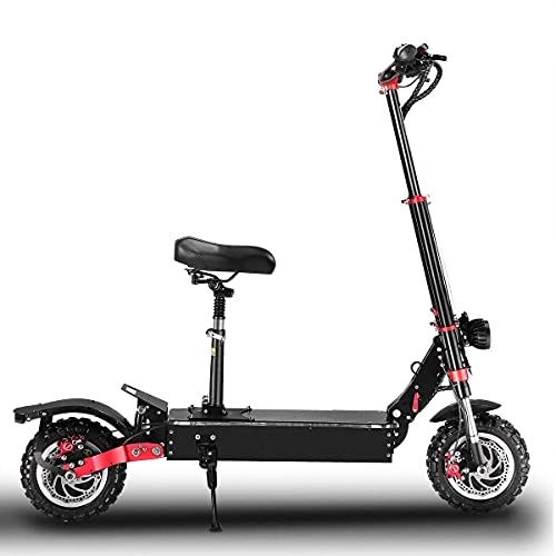 Electric Scooter : LLKK Electric motor scooters bis 5600W 60V 32AH 11 inch tubeless lithium maximum speed of 85km / h with a seat off-road scooter