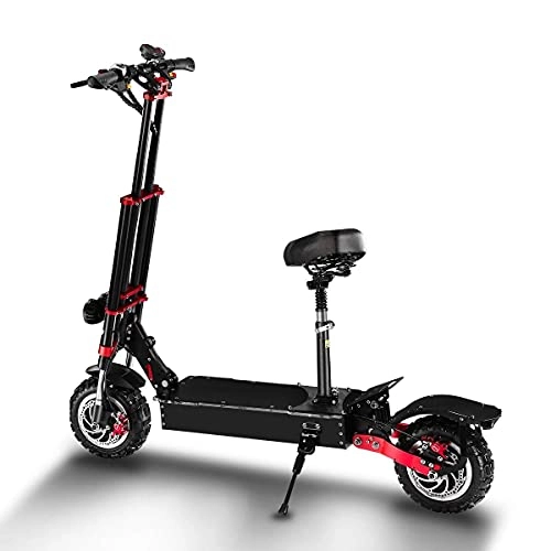 Electric Scooter : LLKK Electric scooter battery 5600W 60V 32AH lithium bis motor maximum speed of 85km / h 11-inch full-terrain tires with a seat slide