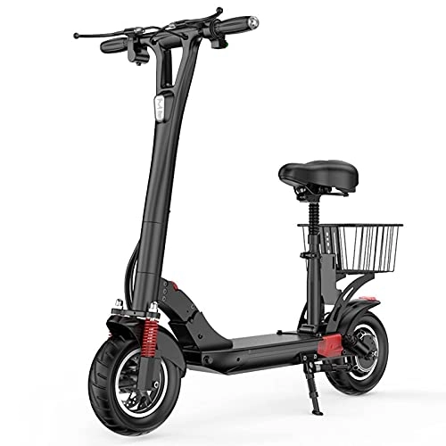 Electric Scooter : LLKK High-end Electric Scooter Adult, Lightweight And Portable Foldable E-scooter, Double Brake Motorized Scooter With 500w Motor, Max Speed 40km / H, 48V, 13AH