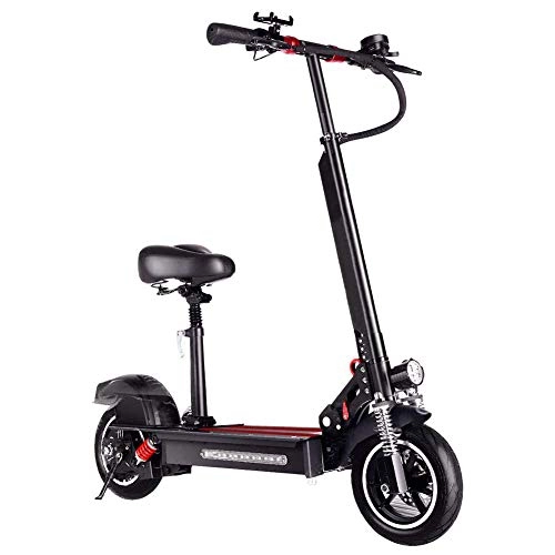 Electric Scooter : LLPDD Scooter, Lightweight Foldable Electric Scooter, 48V 500W High Speed Portable Electric Scooter 45Km / H, E-Scooter for Adult And Teenager, Black, 150~170KM