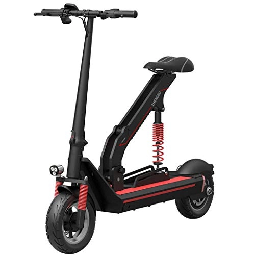 Electric Scooter : Longteng Double Electric Scooter, EBS Double Disc Brake, Shock Absorption System, Smart Meter, 10 Inch Vacuum Tire, 350W Brushless Motor, Climbing Angle 30° For Adults, Office Workers (Size : 80km)
