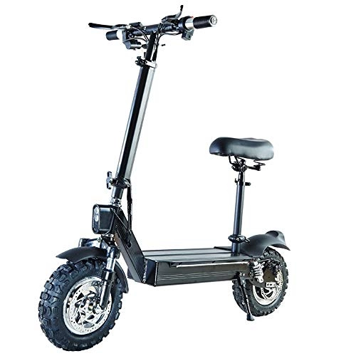 Electric Scooter : Longteng Electric Scooter For Adult, Two-wheel Mini Waterproof Scooter, 11-inch Off-road Explosion-proof Vacuum Tire, Three-speed Speed Regulation, 50 Km / h Off-road Bicycle (Color : Endurance55-65km)